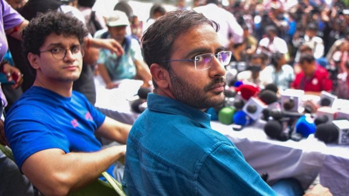 Cockroach Janta Party co-conveners Saurav Das and Ashutosh Ranka during a press conference at Press Club of India in New Delhi on 11 October | ANI Photo