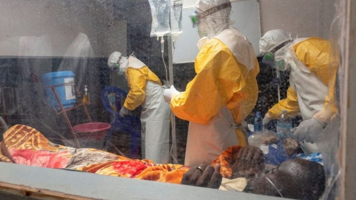 File photo: Medecins Sans Frontieres (MSF) doctors treat a patient at the Kitatumba Ebola treatment centre in Butembo, North Kivu province, Democratic Republic of Congo in September | REUTERS/Gradel Muyisa Mumbere