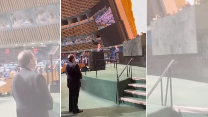 The confrontation began while Mike Waltz was addressing the assembly | X/@USAmbUN